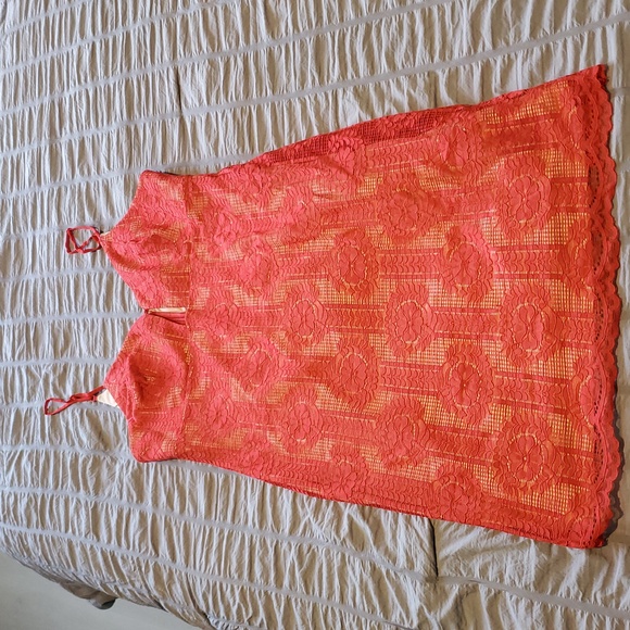 Lulu's women’s Scarlet Lace Overlay Dress fully lined in nude Size XL  NWOT - Picture 9 of 11